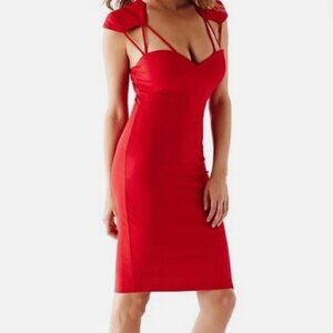 GUESS Red Bodycon Cap sleeve dress